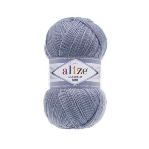 Пряжа Lanagold 800 (Ланаголд 800) 221 сетлый джинс меланж